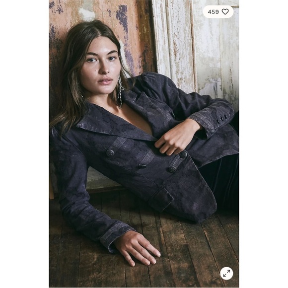 Free People | James Blazer Washed Black NEW Size S - Picture 4 of 9